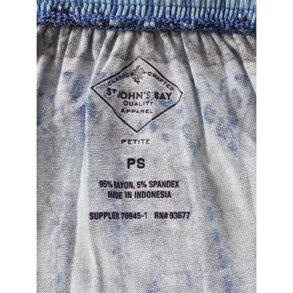 Saint John’s Bay Maxi Skirt Blue Geometric Design Pull On Boho Size PS - Picture 2 of 9
